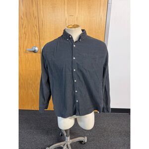 Wellen Huckberry Men's Corduroy Shirt Men Size XXL Grey Long Sleeve Casual